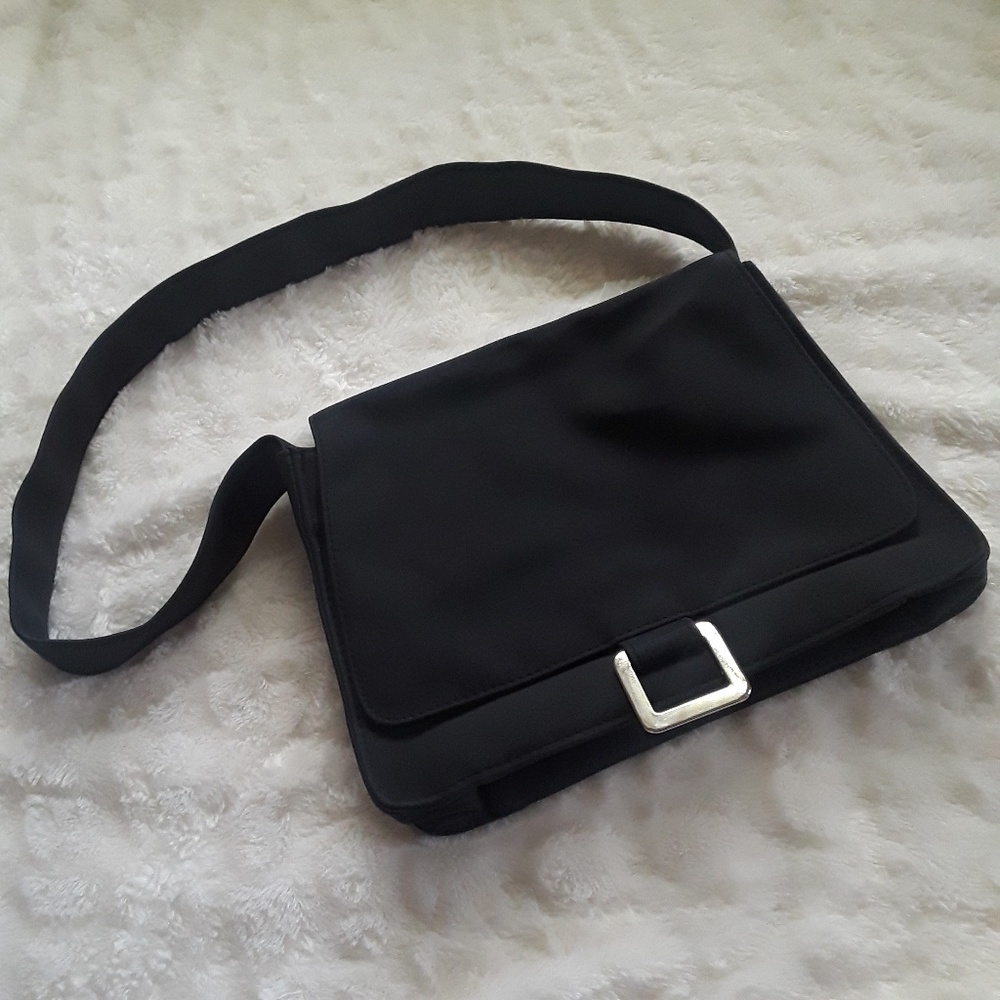 Black Retro Style Buckle Satchel Shoulder Bag